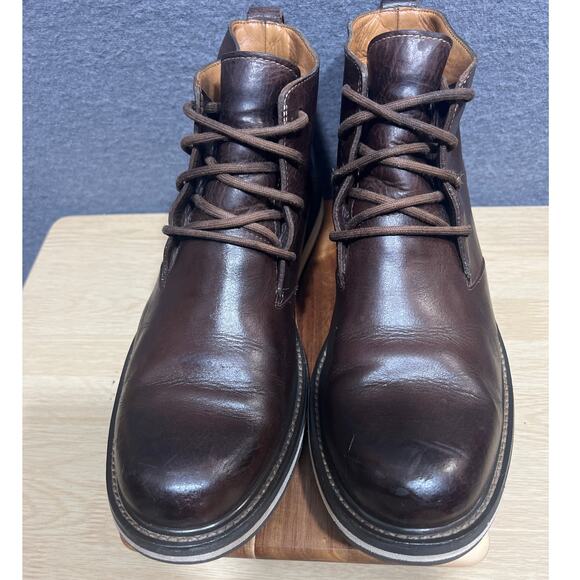 John Varvatos Mens Chukka Boots Distressed Leather Finish Brown Size 10M - Picture 3 of 10